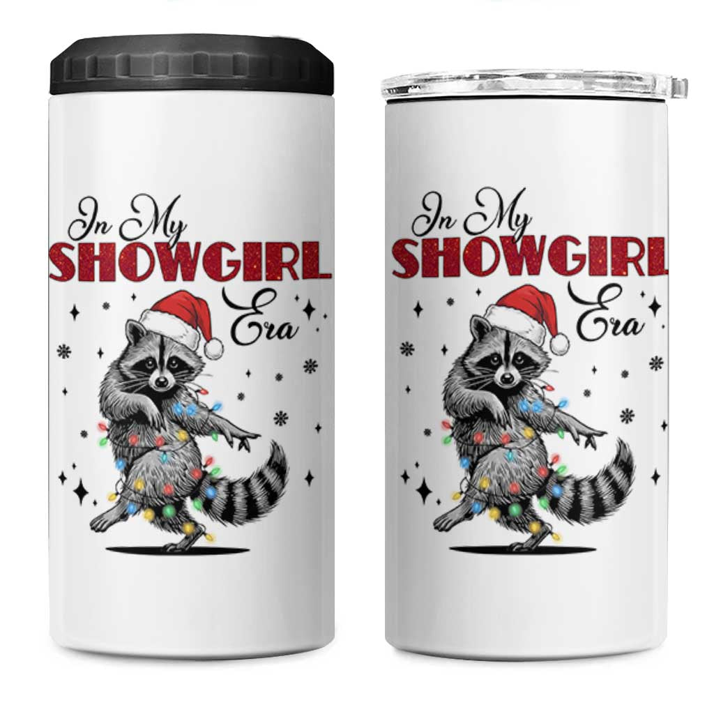 Funny Raccoon Christmas 4 in 1 Can Cooler Tumbler In My Costume Era Xmas - Wonder Print Shop