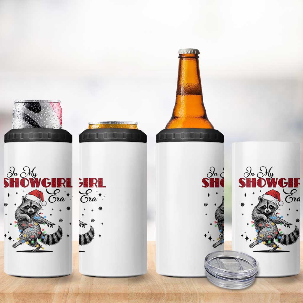 Funny Raccoon Christmas 4 in 1 Can Cooler Tumbler In My Costume Era Xmas - Wonder Print Shop