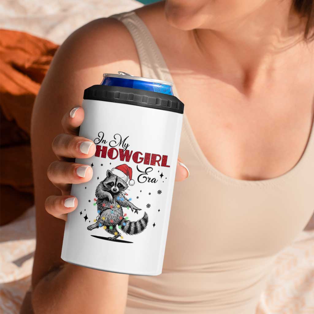 Funny Raccoon Christmas 4 in 1 Can Cooler Tumbler In My Costume Era Xmas - Wonder Print Shop