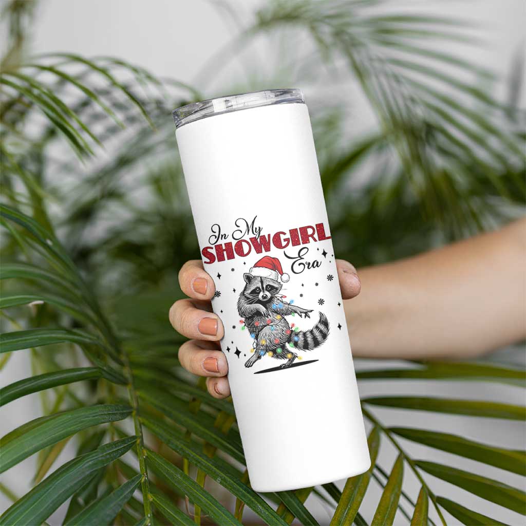 Funny Raccoon Christmas Skinny Tumbler In My Costume Era Xmas - Wonder Print Shop