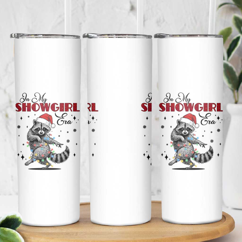 Funny Raccoon Christmas Skinny Tumbler In My Costume Era Xmas - Wonder Print Shop