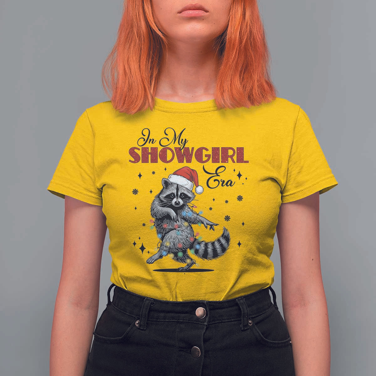 Funny Raccoon Christmas T Shirt For Women In My Costume Era Xmas - Wonder Print Shop