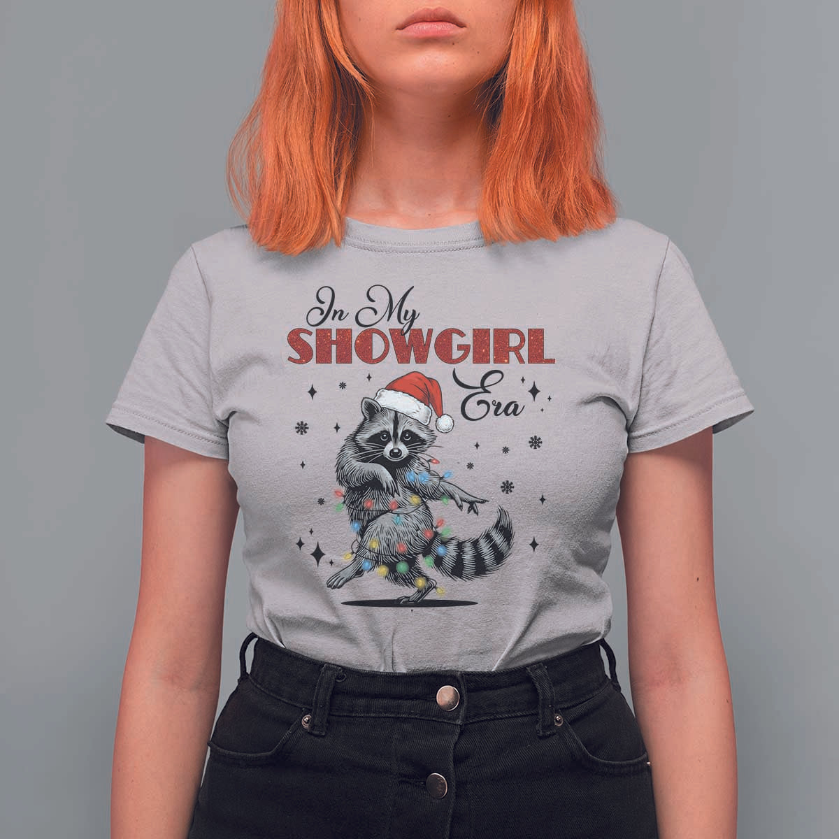 Funny Raccoon Christmas T Shirt For Women In My Costume Era Xmas - Wonder Print Shop
