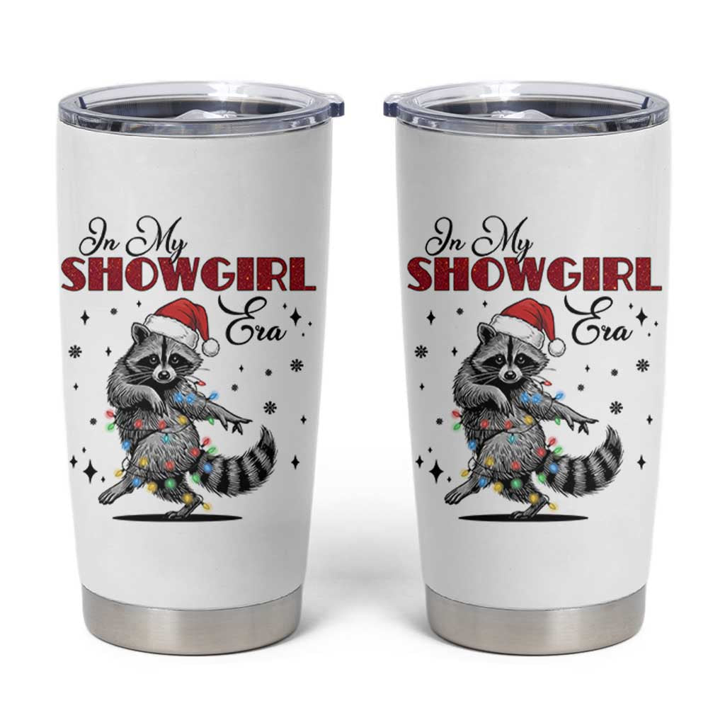 Funny Raccoon Christmas Tumbler Cup In My Costume Era Xmas - Wonder Print Shop