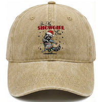 Funny Raccoon Christmas Washed Cotton Baseball Cap In My Costume Era Xmas