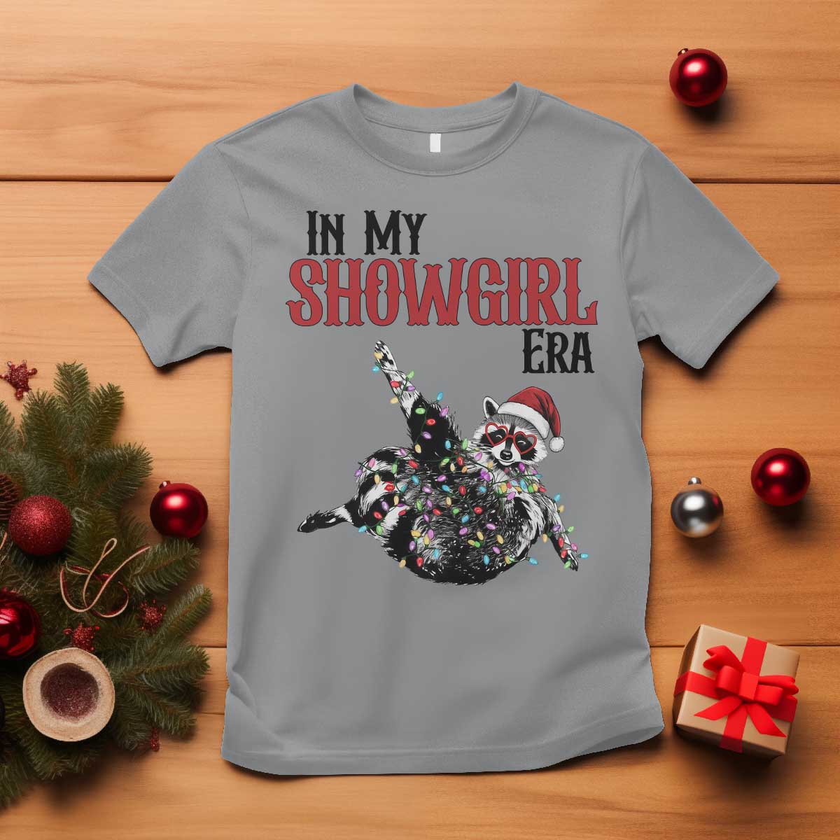 Funny Raccoon Christmas T Shirt In My Costume Era - Wonder Print Shop