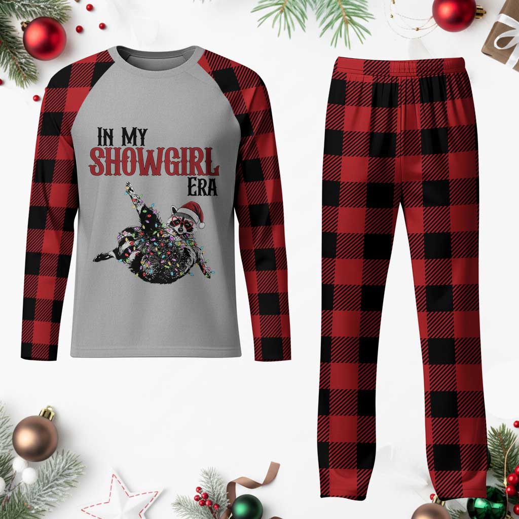 Funny Raccoon Christmas Plaid Pajama Set In My Costume Era - Wonder Print Shop