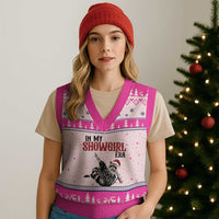 Funny Raccoon Xmas V-Neck Knit Sweater Vest In My Costume Era - Wonder Print Shop