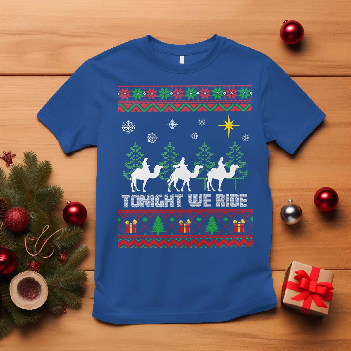 Tonight We Ride T Shirt Three Wise Men Nativity Scene Christmas - Wonder Print Shop