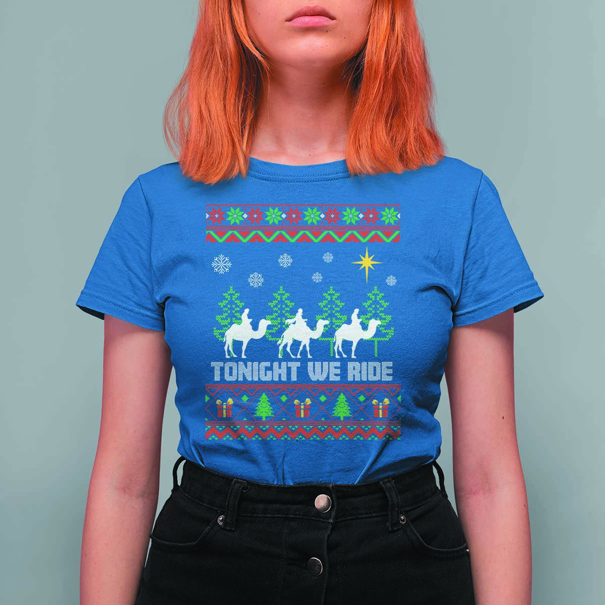 Tonight We Ride T Shirt For Women Three Wise Men Nativity Scene Christmas - Wonder Print Shop
