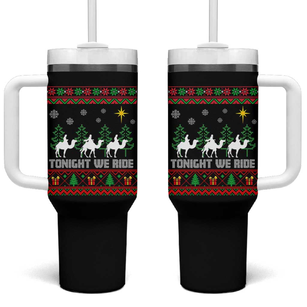 Tonight We Ride Tumbler With Handle Three Wise Men Nativity Scene Christmas - Wonder Print Shop
