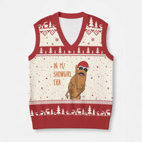 Marcus The Worm Xmas Meme V-Neck Knit Sweater Vest In My Costume Era - Wonder Print Shop
