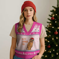 Marcus The Worm Xmas Meme V-Neck Knit Sweater Vest In My Costume Era - Wonder Print Shop