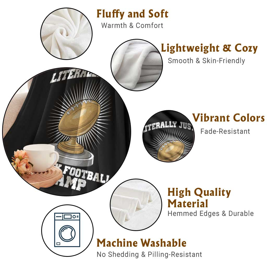 Funny Champ Champion Throw Blanket Literally Just A Fantasy Football Champ - Wonder Print Shop