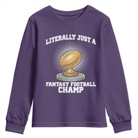 Funny Champ Champion Youth Sweatshirt Literally Just A Fantasy Football Champ - Wonder Print Shop