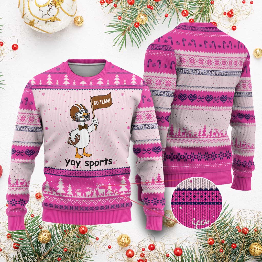 Silly Goose Football Ugly Christmas Sweater Yays Sport - Wonder Print Shop