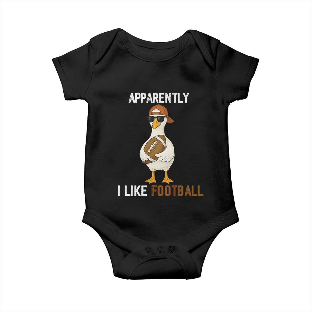 Funny Goose Football Baby Onesie Apparently I Like Football - Wonder Print Shop