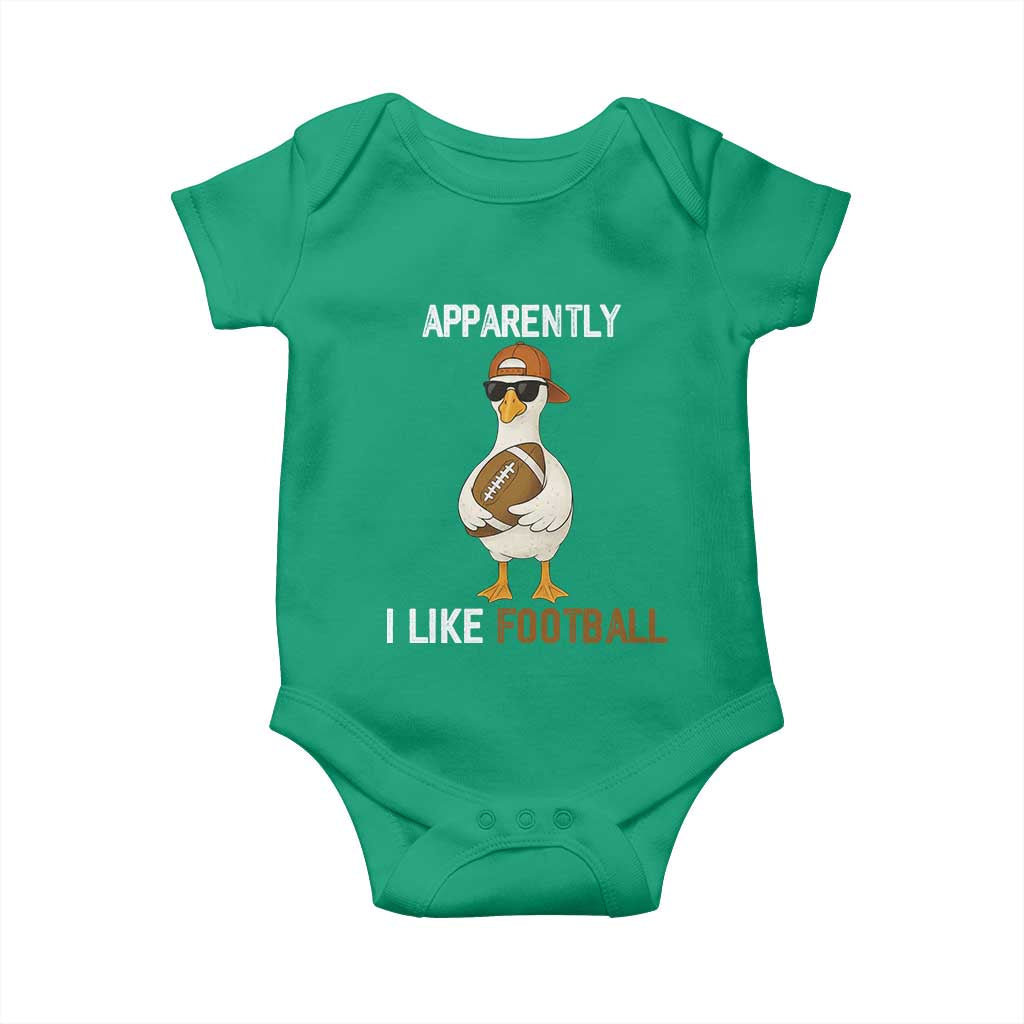 Funny Goose Football Baby Onesie Apparently I Like Football - Wonder Print Shop
