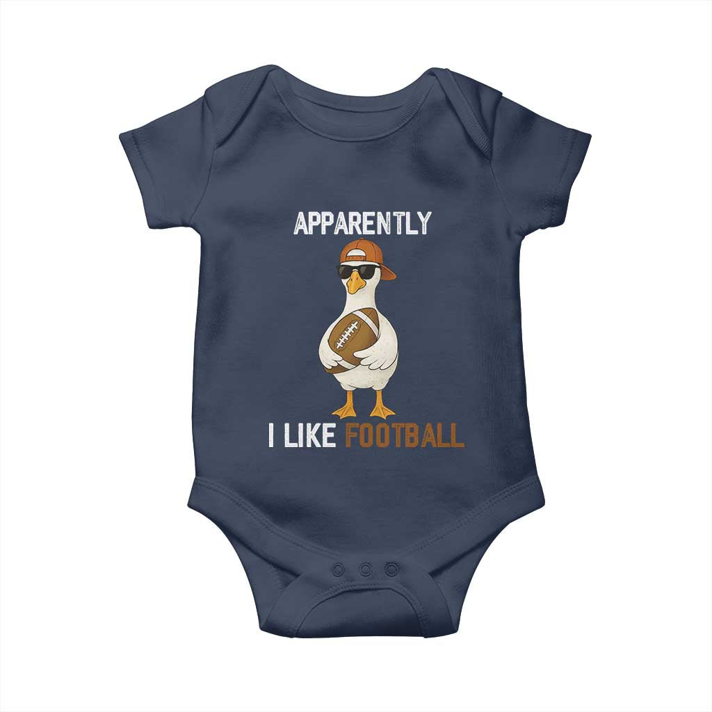 Funny Goose Football Baby Onesie Apparently I Like Football - Wonder Print Shop