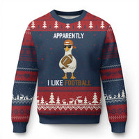 Funny Goose Football Ugly Christmas Sweater Apparently I Like Football - Wonder Print Shop