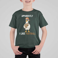 Funny Goose Football T Shirt For Kid Apparently I Like Football - Wonder Print Shop