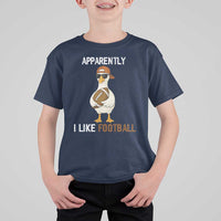 Funny Goose Football T Shirt For Kid Apparently I Like Football - Wonder Print Shop
