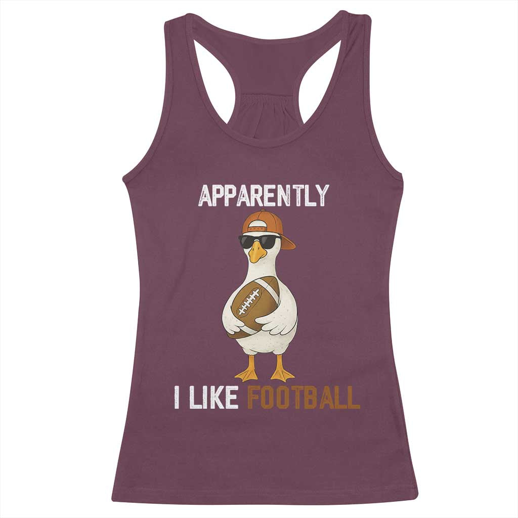 Funny Goose Football Racerback Tank Top Apparently I Like Football - Wonder Print Shop