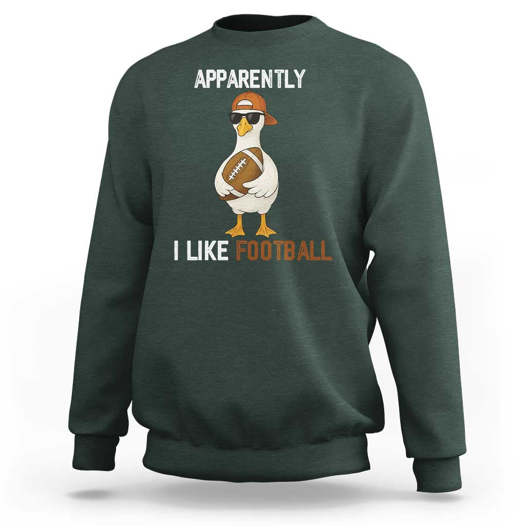 Funny Goose Football Sweatshirt Apparently I Like Football - Wonder Print Shop