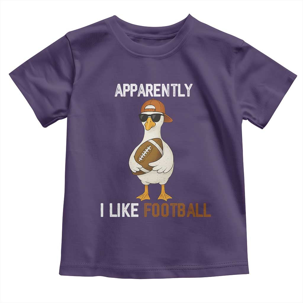 Funny Goose Football Toddler T Shirt Apparently I Like Football - Wonder Print Shop