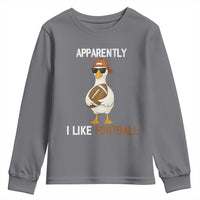 Funny Goose Football Youth Sweatshirt Apparently I Like Football - Wonder Print Shop