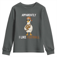 Funny Goose Football Youth Sweatshirt Apparently I Like Football - Wonder Print Shop