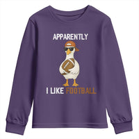 Funny Goose Football Youth Sweatshirt Apparently I Like Football - Wonder Print Shop