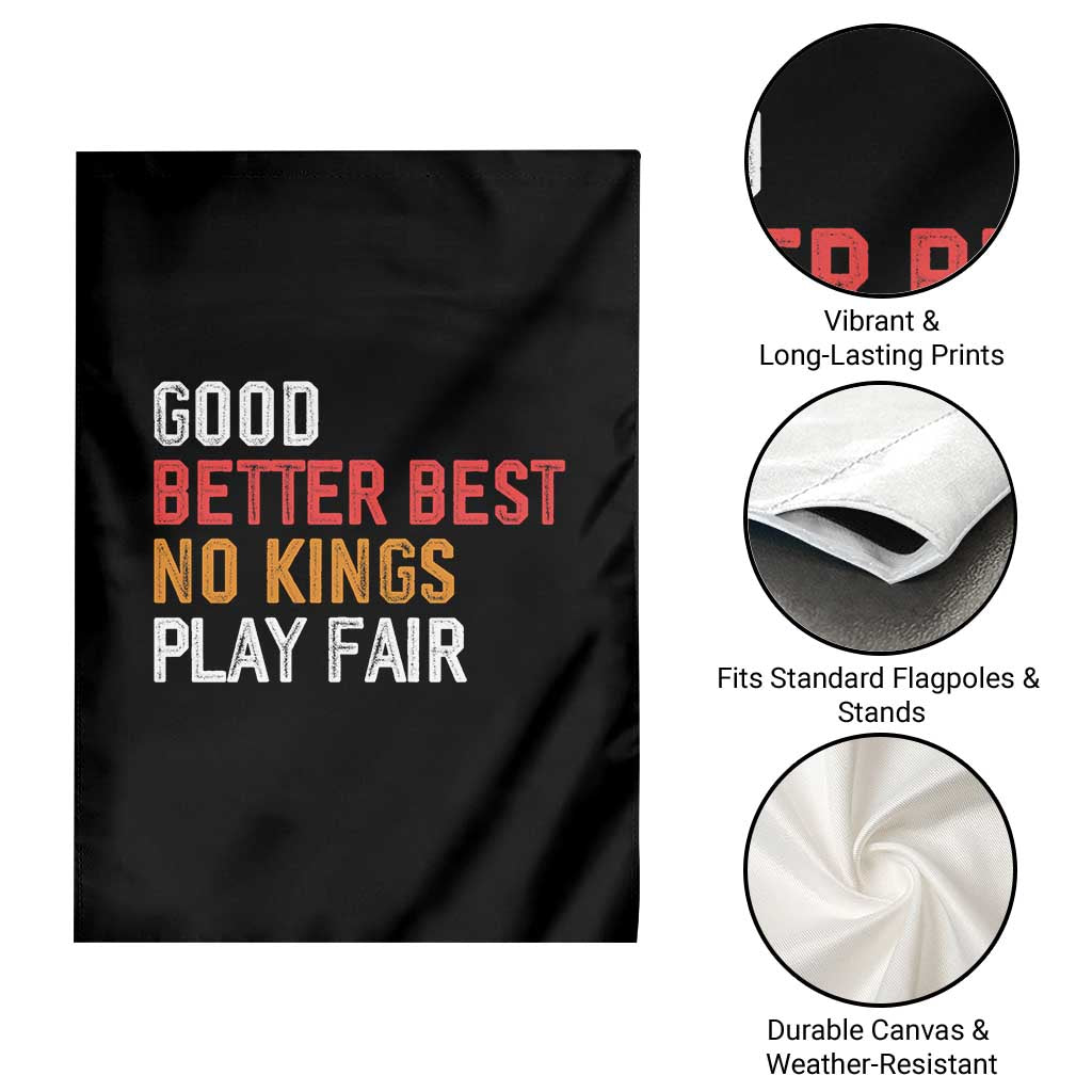 Good Better Best Chicago Pro Football Mantra Garden Flag No Kings Protest Stop Sign - Wonder Print Shop