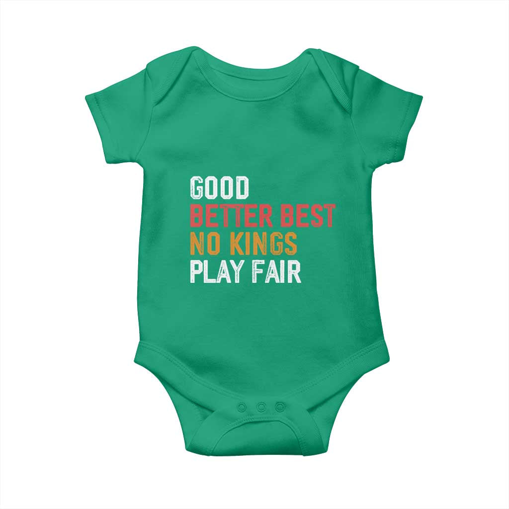 Good Better Best Chicago Pro Football Mantra Baby Onesie No Kings Protest Stop Sign - Wonder Print Shop