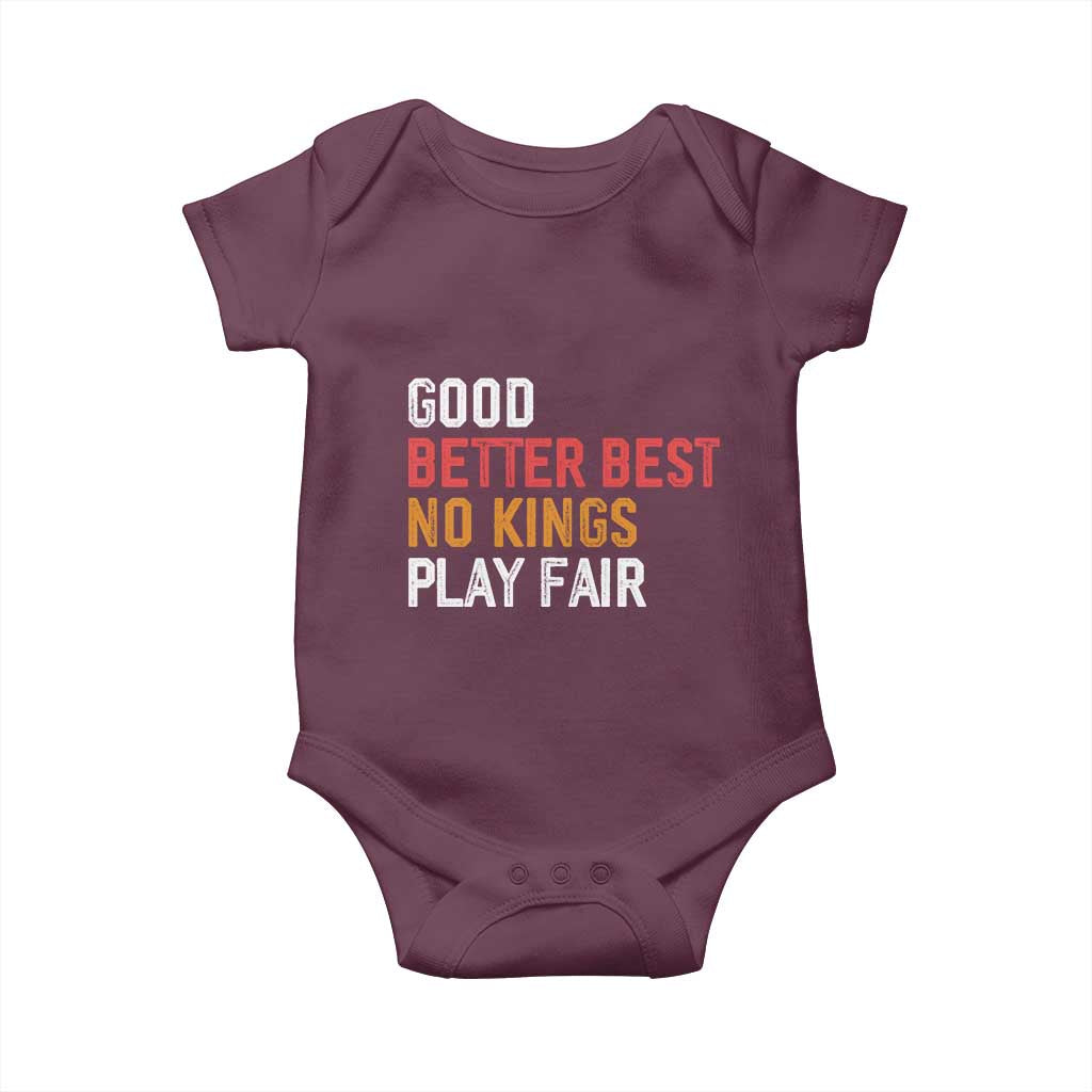 Good Better Best Chicago Pro Football Mantra Baby Onesie No Kings Protest Stop Sign - Wonder Print Shop