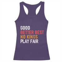 Good Better Best Chicago Pro Football Mantra Racerback Tank Top No Kings Protest Stop Sign - Wonder Print Shop