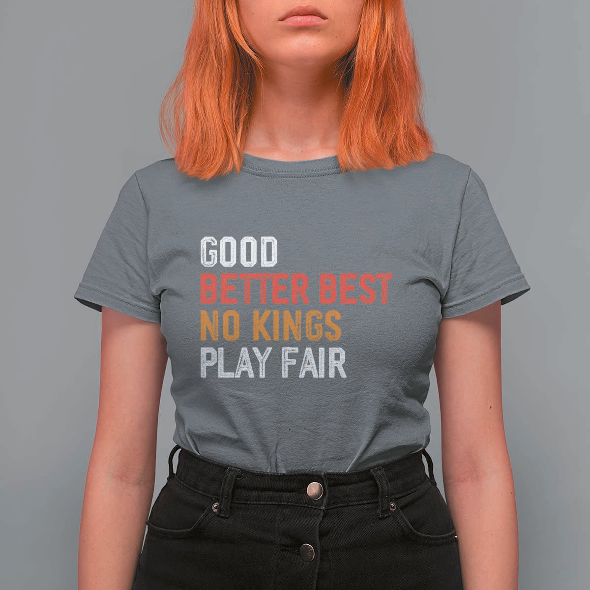 Good Better Best Chicago Pro Football Mantra T Shirt For Women No Kings Protest Stop Sign - Wonder Print Shop