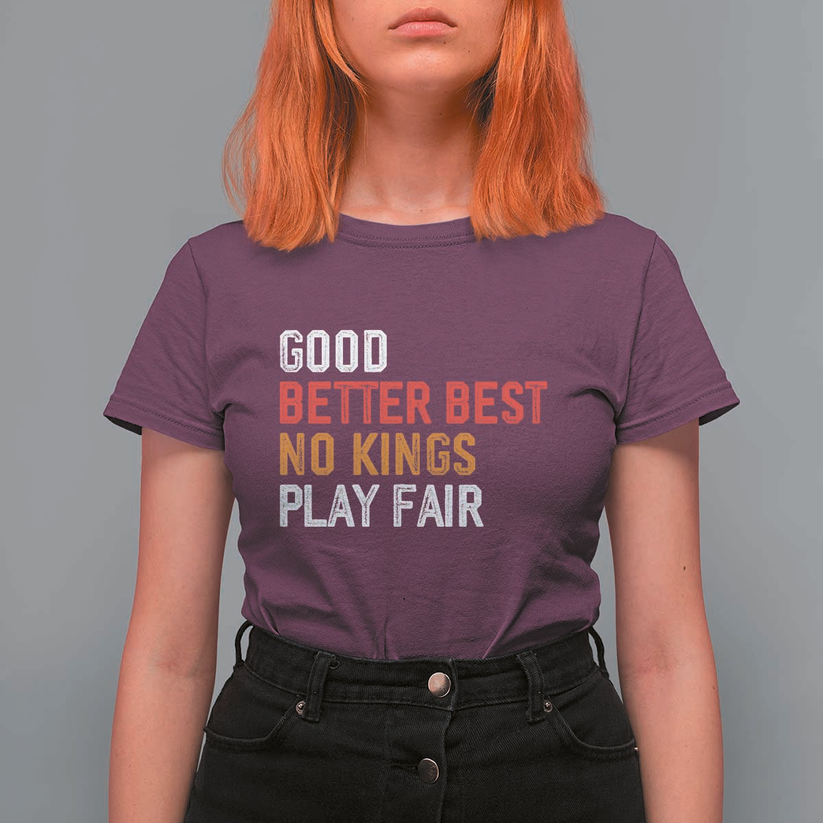 Good Better Best Chicago Pro Football Mantra T Shirt For Women No Kings Protest Stop Sign - Wonder Print Shop