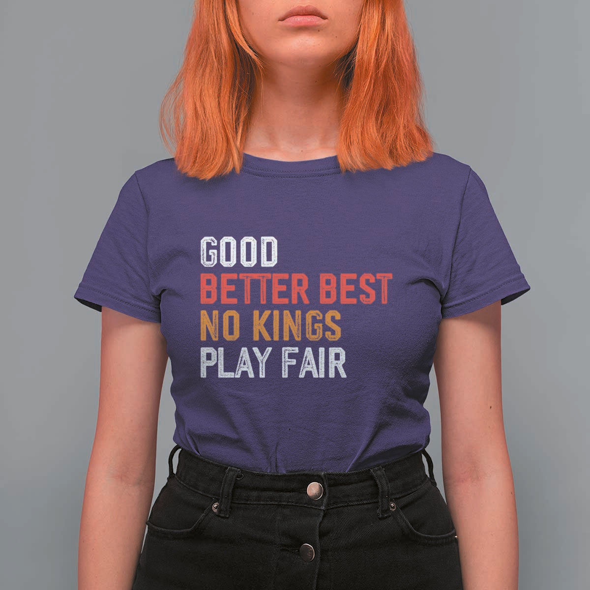 Good Better Best Chicago Pro Football Mantra T Shirt For Women No Kings Protest Stop Sign - Wonder Print Shop