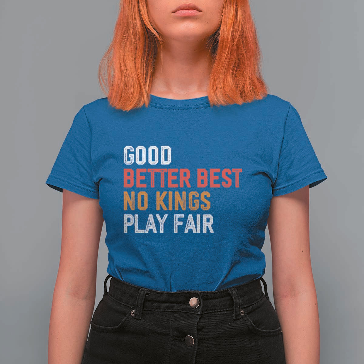 Good Better Best Chicago Pro Football Mantra T Shirt For Women No Kings Protest Stop Sign - Wonder Print Shop