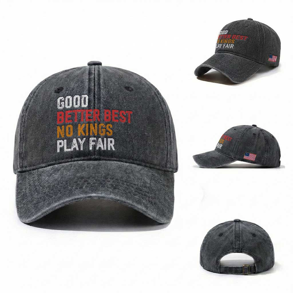 Good Better Best Chicago Pro Football Mantra Washed Cotton Baseball Cap No Kings Protest Stop Sign