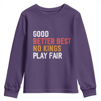 Good Better Best Chicago Pro Football Mantra Youth Sweatshirt No Kings Protest Stop Sign - Wonder Print Shop
