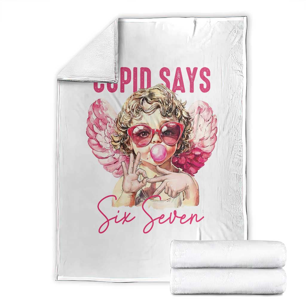 67 Valetines Throw Blanket Funny Cupid Says Six Seven - Wonder Print Shop