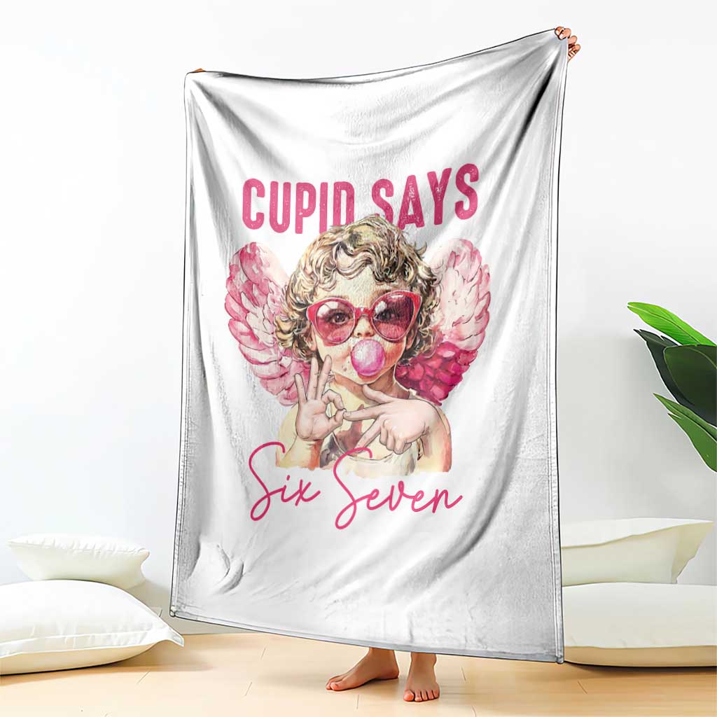 67 Valetines Throw Blanket Funny Cupid Says Six Seven - Wonder Print Shop