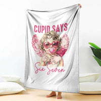 67 Valetines Throw Blanket Funny Cupid Says Six Seven - Wonder Print Shop
