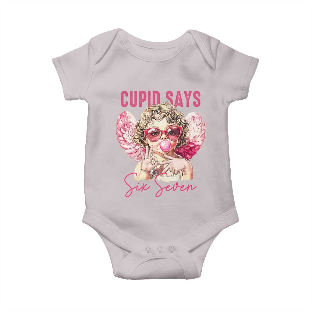 67 Valetines Baby Onesie Funny Cupid Says Six Seven - Wonder Print Shop