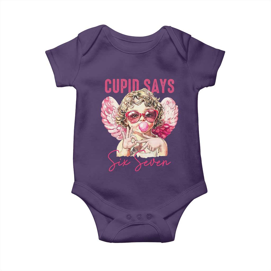 67 Valetines Baby Onesie Funny Cupid Says Six Seven - Wonder Print Shop