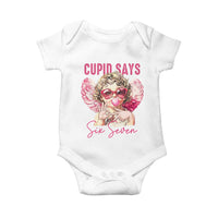 67 Valetines Baby Onesie Funny Cupid Says Six Seven - Wonder Print Shop