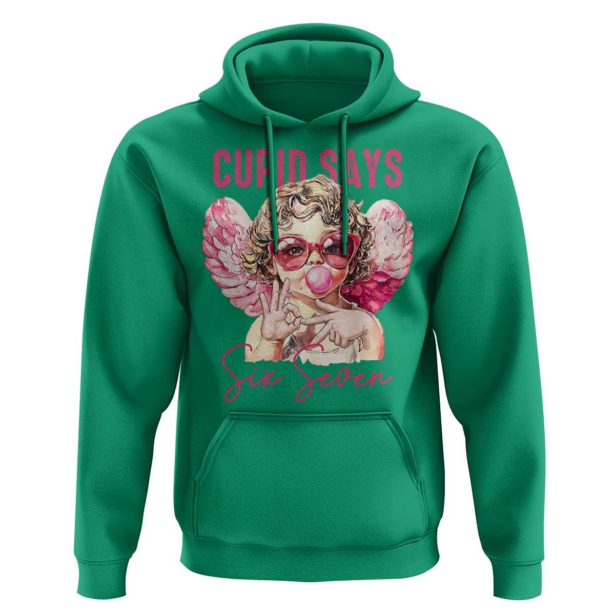 67 Valetines Hoodie Funny Cupid Says Six Seven - Wonder Print Shop