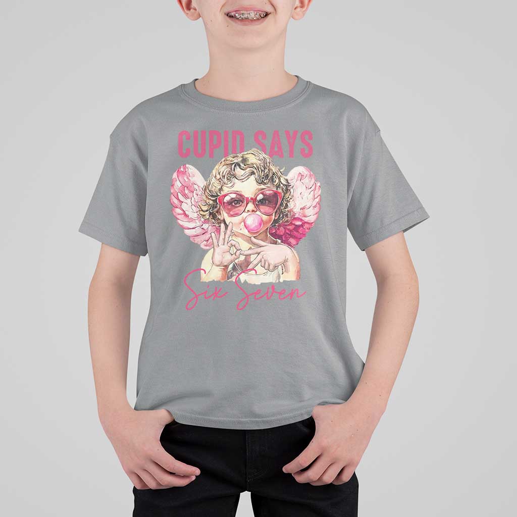 67 Valetines T Shirt For Kid Funny Cupid Says Six Seven - Wonder Print Shop